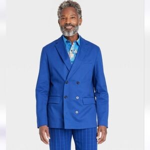 Houston White Adult Double-Breasted Blazer - Blue L